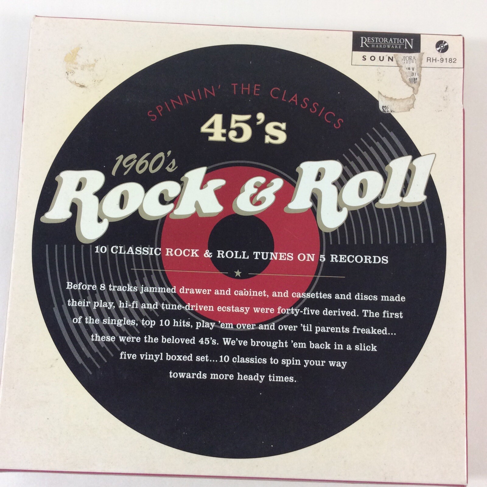 1960s Rock  Roll 10 Classic Tunes 45 rpm Vinyl Record Box Set 5 NM VG+