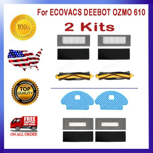 Filters \u0026 Bristle Brushes Replacement For ECOVACS DEEBOT OZMO 610 Vacuum  Cleaner | eBay