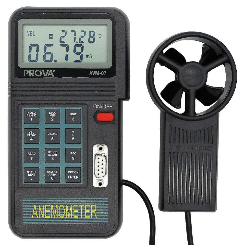 TES AVM-07 Digital Anemometer Datalogging Air Flow Meter Wind Sp