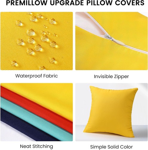 Outdoor Pillow Covers Set of 2, Decorative Farmhouse Waterproof Pillow Covers, S - Picture 3 of 8