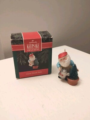 Hallmark Keepsake 1992 Green Thumb Santa Watering Christmas Tree Ornament
