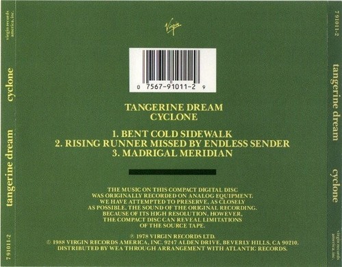 Tangerine Dream by Cyclone (CD, Mar-1988, Virgin) - Picture 2 of 3