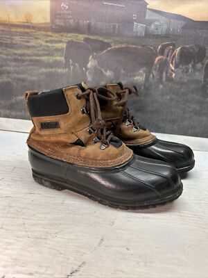 Womens LL Bean Classic 6  Bean Boots Brown & Black Size 9LM Rain Snow G-Force G2