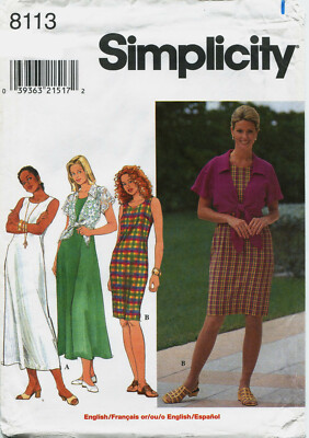 Simplicity 8113 Dress Jacket Misses Sewing Pattern Uncut