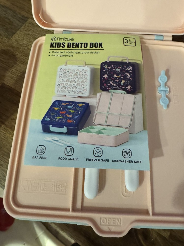 Bento Lunch Box for Kids - Leak Proof Toddler Bento Box with 4 Compartments BPA