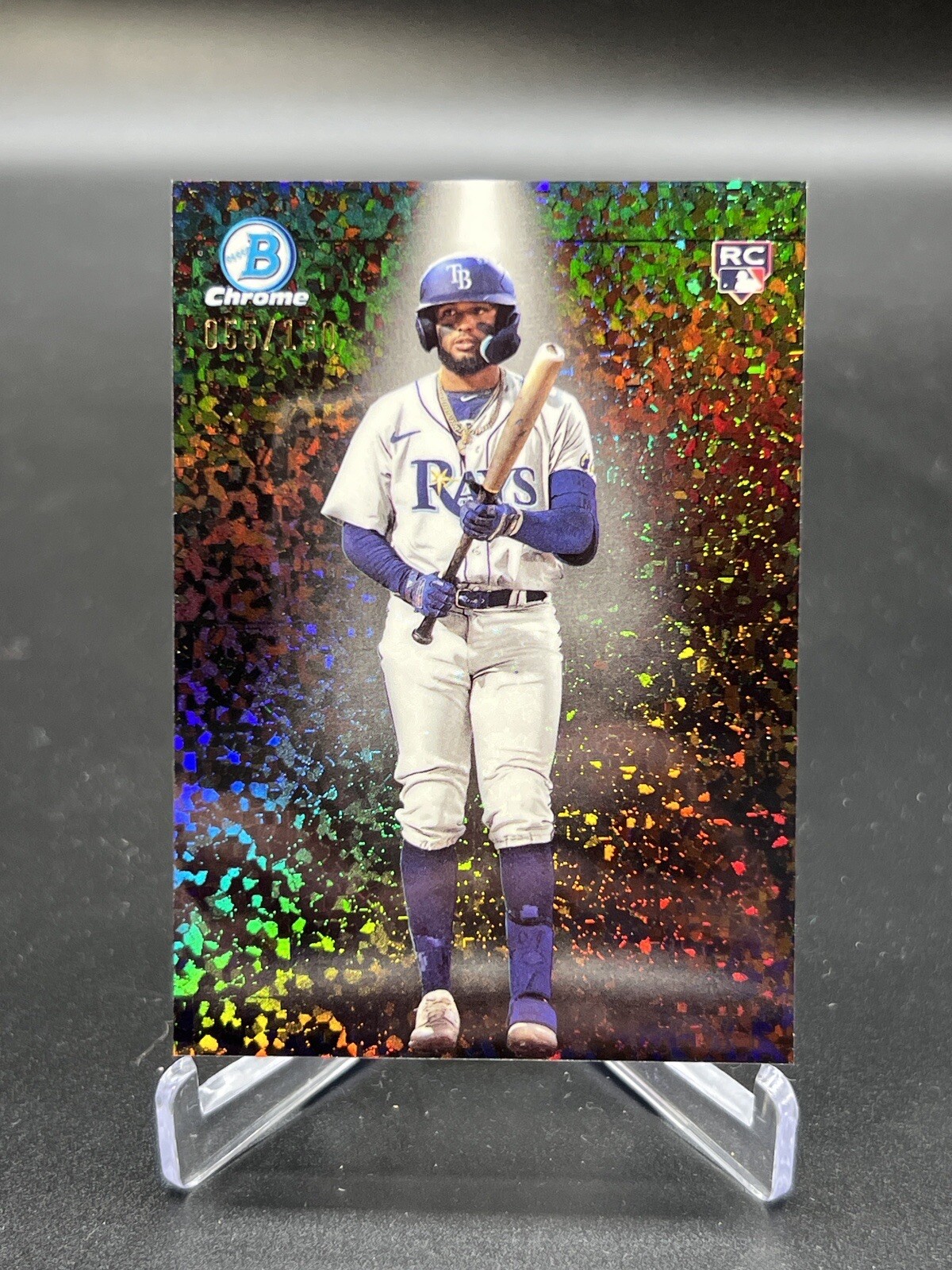 2024 Bowman Junior Caminero Spotlight Mini-Diamond Refractor Rookie Rays  /150