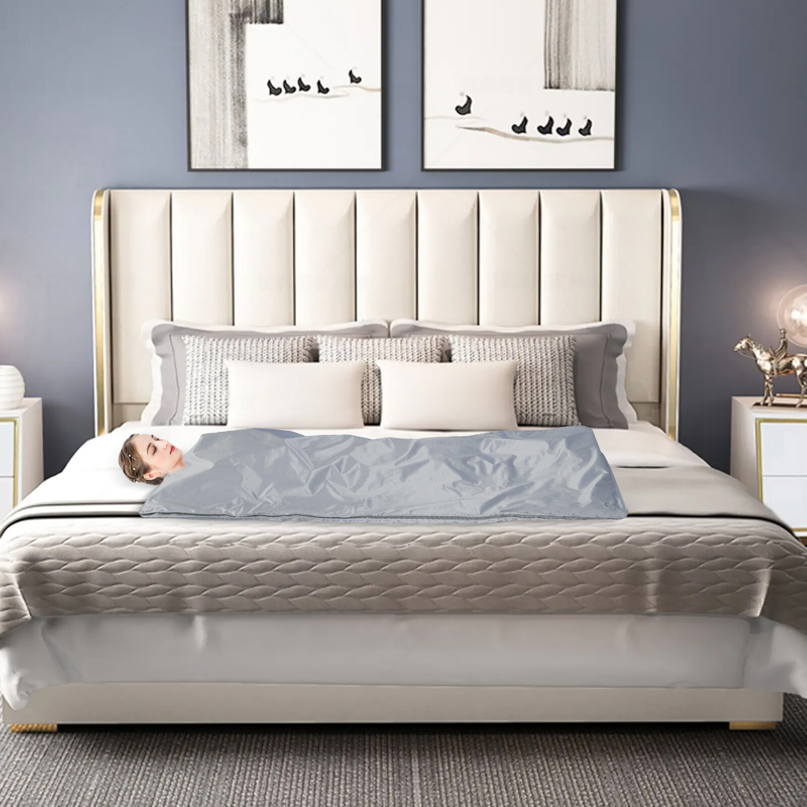 Fern-Infrarot-Sauna Decke Saunasack K?rper Shaper Massage Decke 2Zone Controller