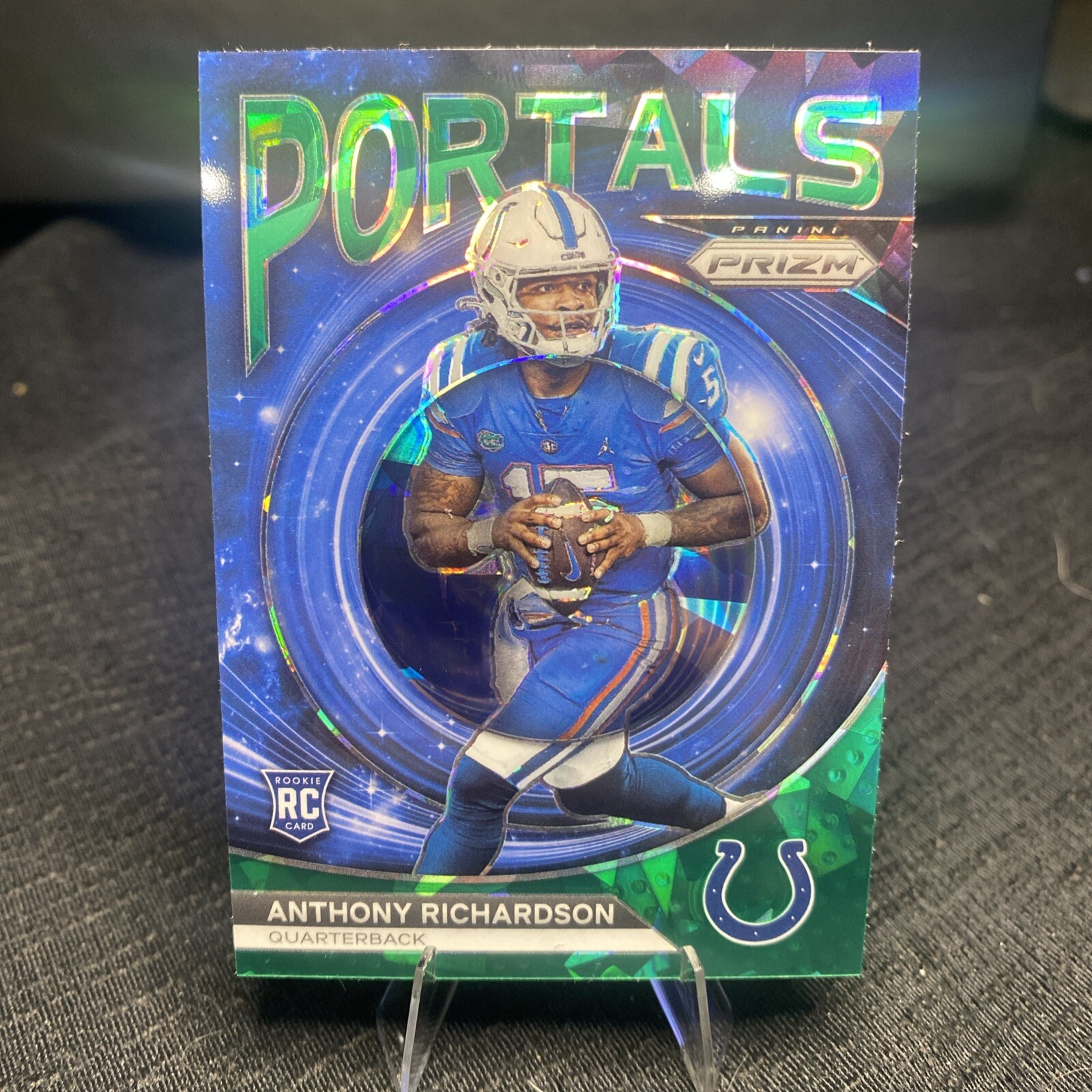 2023 Panini Prizm Portals Green Ice Prizm #PO-5 Anthony Richardson RC Colts