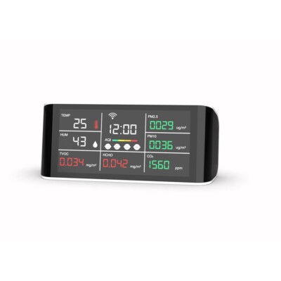 DM69D-WIFI 9-in-1 Air Quality Monitor Detector f/TEMP Humidity TVOC Time AQI tp1