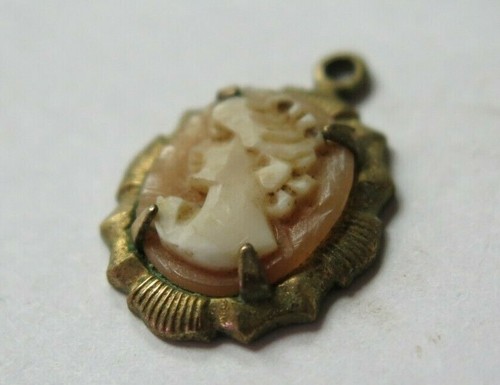 1/20 12K Gold Filled GF Cameo Charm Pendant ANTIQUE VINTAGE JEWELRY SALE - Picture 2 of 9