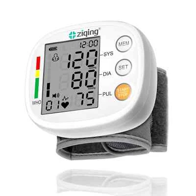 ZIQING Digital Automatic Blood Pressure Monitor Wrist Machine Heart Rate BP Cuff