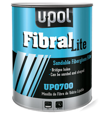 U-POL Products UP0700 Fibral Lite Sandable Fiberglass Filler, Pale Yel