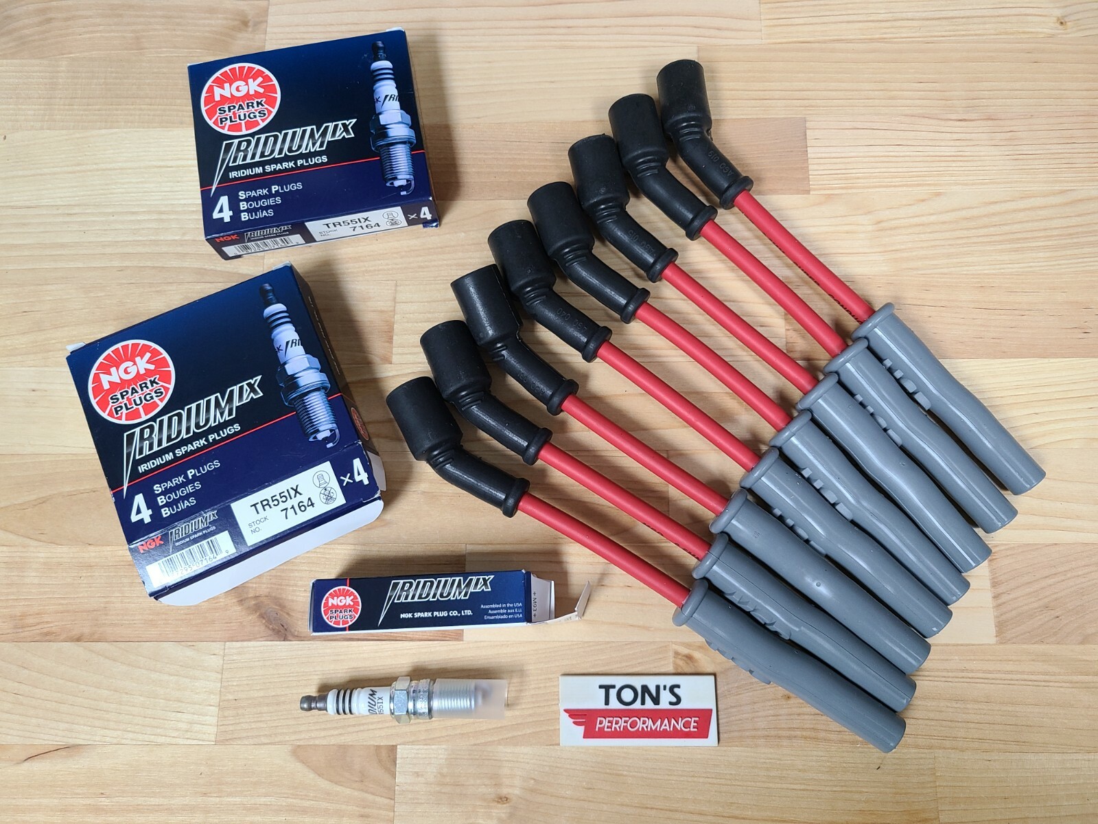 MSD 32819 CHEVY LS1 LS2 LS3 LS6 RACING WIRES  NGK IRIDIUM SPARK PLUGS TR55IX