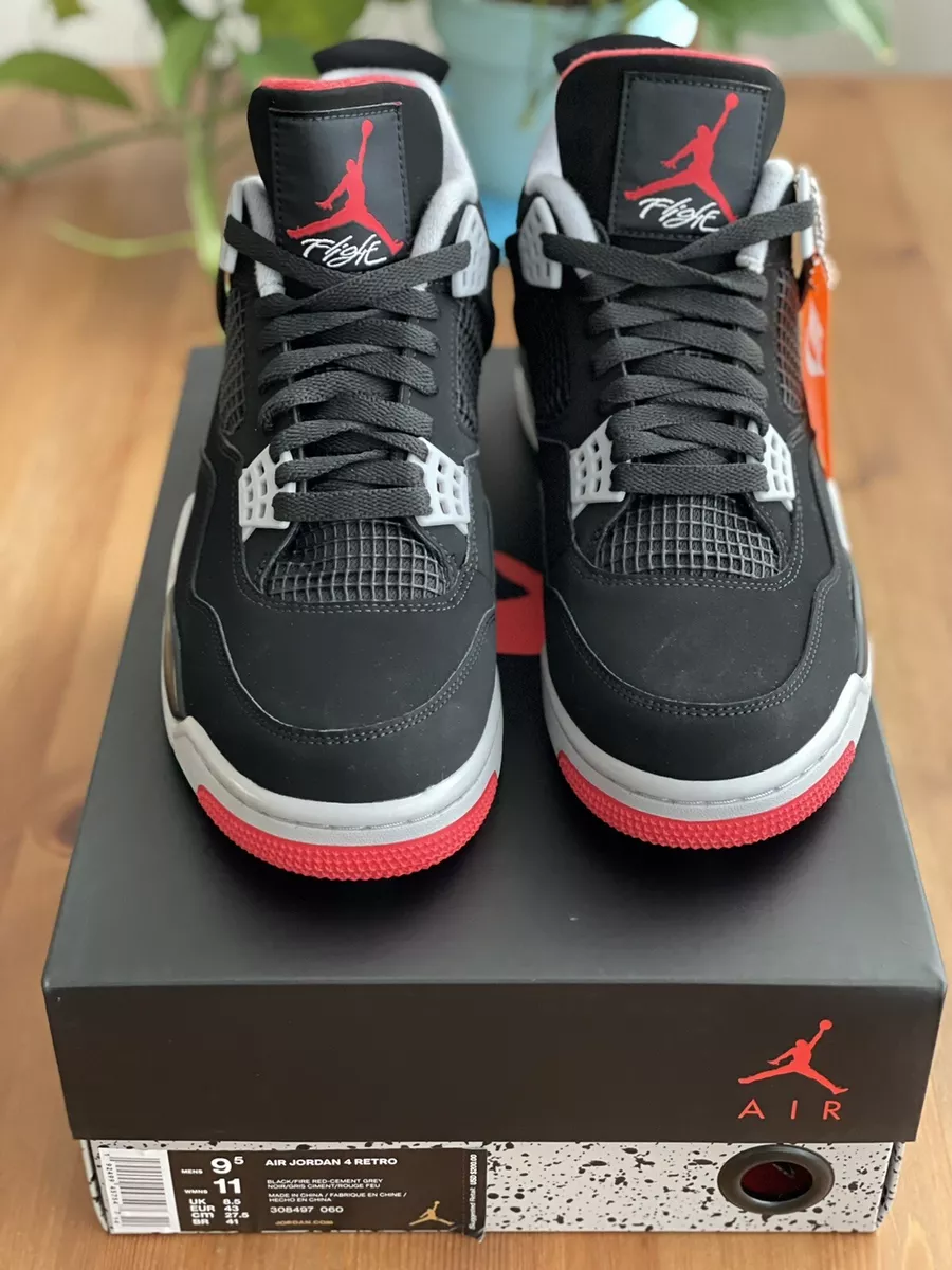 Nike Air Jordan 4 Retro OG Bred 2019 US 9.5