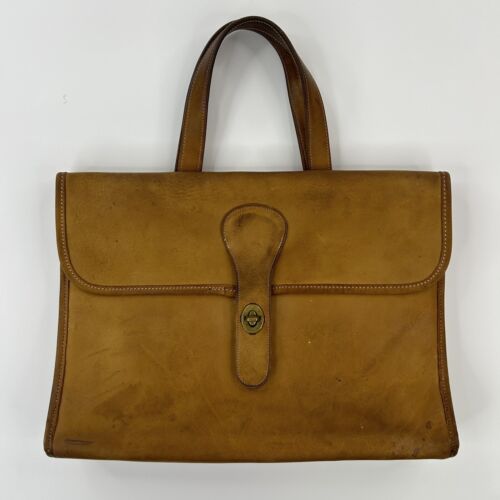 Vintage Coach Bonnie Cashin Leather Satchel Bag Saddle Tote Portfolio Pre Creed - 第 1/19 張圖片
