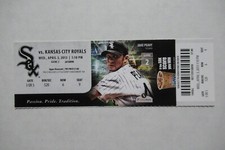 CHICAGO WHITE SOX VS KANSAS CITY ROYALS 4/3/2013 FULL TICKET ~ JAKE PEAVY
