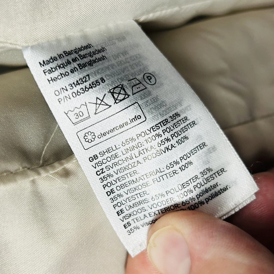 H&M Size 10 Blazer Black Beige Houndstooth Peak Lapel Fully Lined Poly Blend - Image 4 of 4