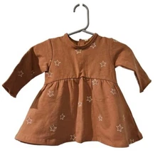 Quincy Mae orange brown long sleeve dress 3-6 months NWT
