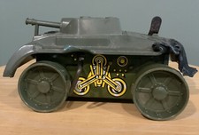 Vintage MARX Tin Litho Wind Up Tank Not Working With Battle Damage