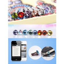 3PCS Headphone Anti-Dust Dock Cover 3.5mm Earphone Jack Plug Cap Crystal Jewelry