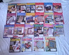 1990's Vintage Just Cross Stitch Pattern Lot Of 22 Back Issue Magazines Books