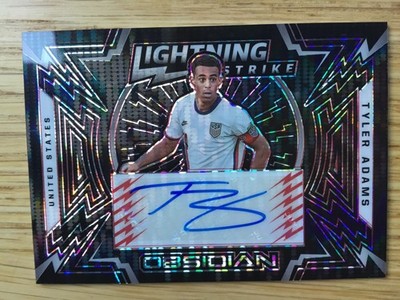 2021-22 Obsidian Tyler Adams Lightning Strike RED PULSAR /18 Auto #LS-TYA