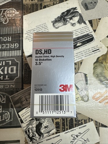 FACTORY SEALED VTG 3M High Density 3.5" Diskettes 11 Pack IBM Formatted DS HD - Afbeelding 4 van 6