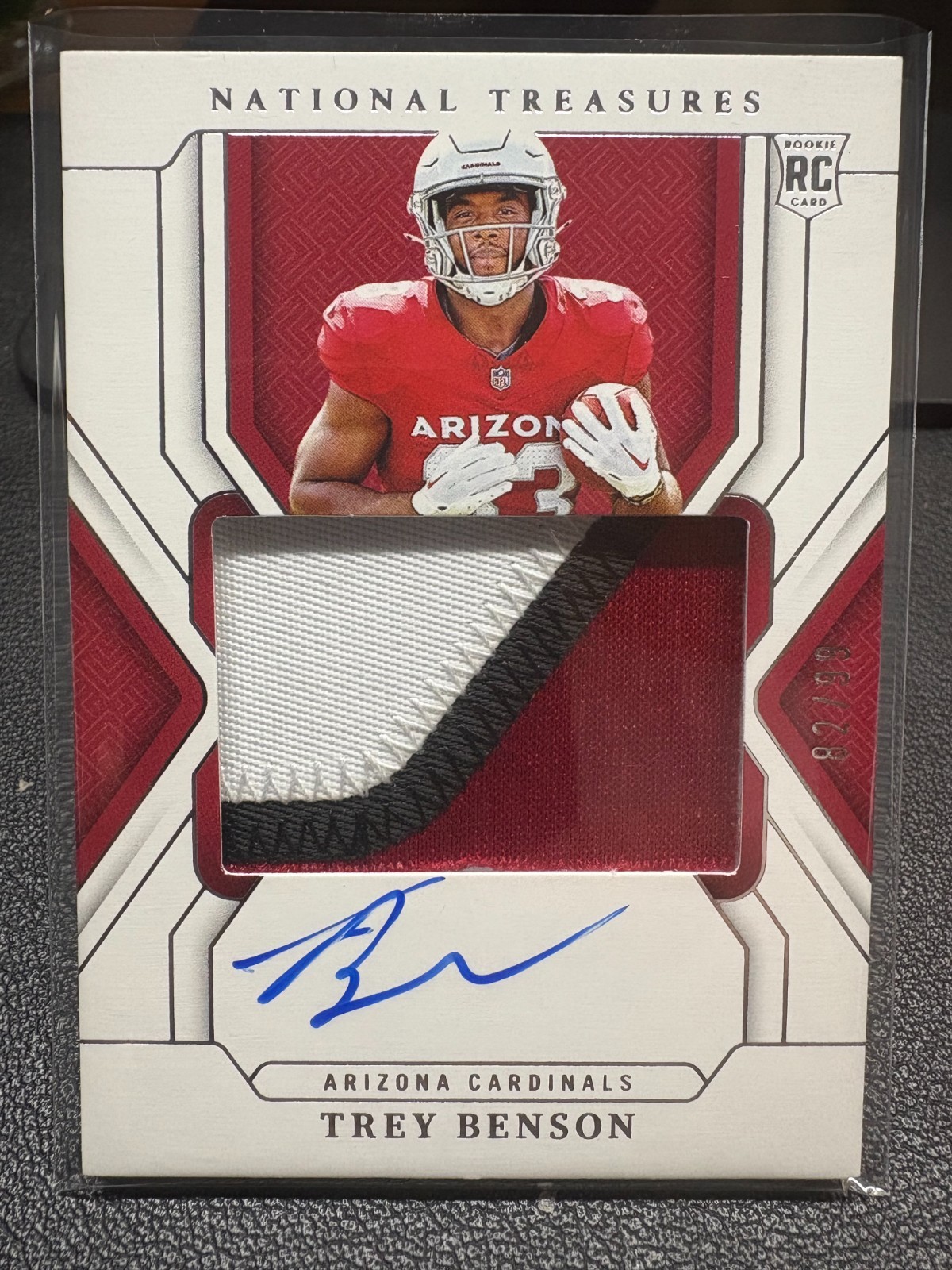 2024 Panini National Treasures /99 Trey Benson #174 RPA Rookie Patch Auto RC