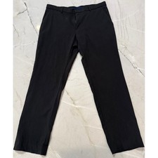 Tommy Hilfiger Mens Black Dress Pants Flat Front Stretch Trousers 34W x 30L