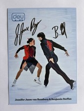 orig. Autogrammkarte Eiskunstlauf Jennifer Janse van Rensburg & Benjamin Steffan