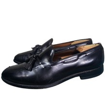 Allen Edmonds Grayson Leather Tassel Loafers 11.5C Black Vintage Office