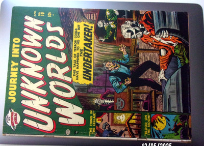 JOURNEY INTO UNKNOWN WORLDS #10 NICE VG--/VG GREAT ZOMBIE COV,THING IN CELLAR
