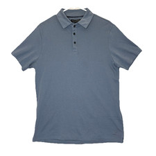 Mens Banana Republic Polo Shirt M Luxe Touch Blue Performance Preppy Cotton