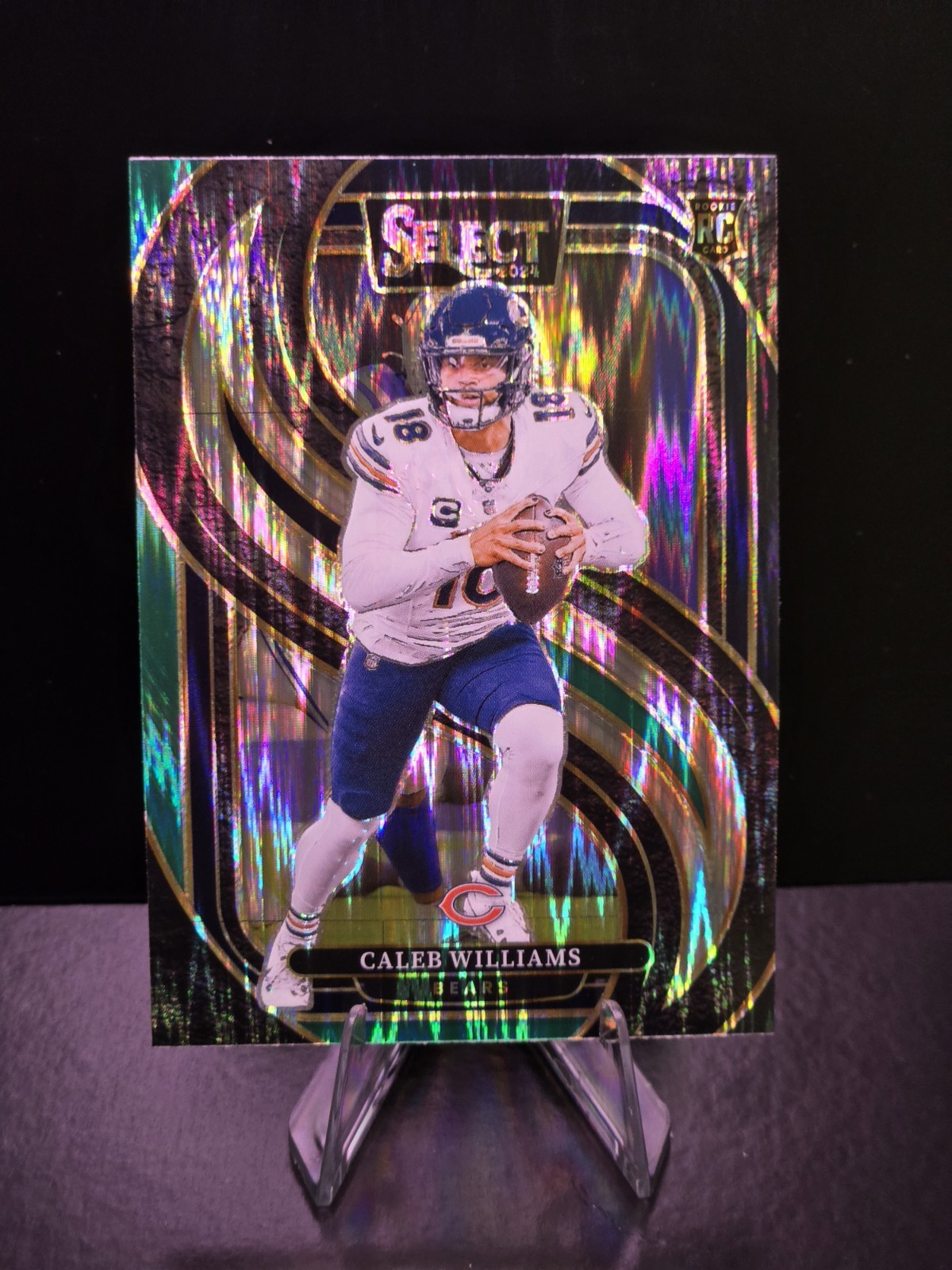 2024 Panini Select - Premier Caleb Williams #114 Black & Green Shock Prizm (RC)