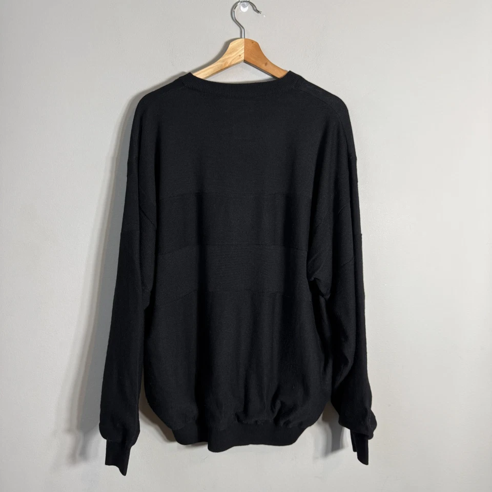 Cutter & Buck Merino Wool Nylon Lined Crewneck Sweater Pullover Mens Large Black - Image 3 of 4