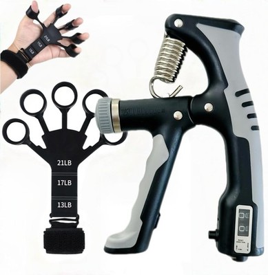 Handtrainer Fingertrainer 2er Set Griffkraft trainer,Einstellbarer Widerstand