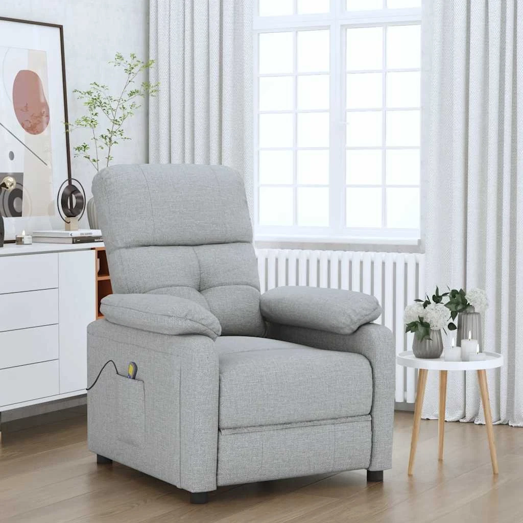 vidaXL Poltrona Reclinabile con Poggiapiedi Bianco Crema in Similpelle