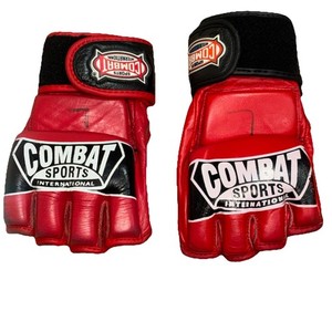 Combat Sports International FG3S MMA Gloves Red Black Used  Free Shipping  Sz L