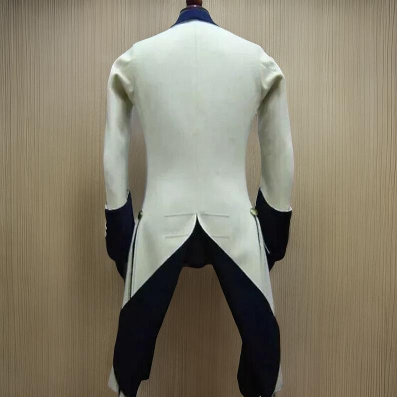New Justeau Corps Authentic French 1747 White Wool Men Coat - second product detail image