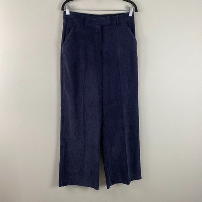 Express Editor High Rise Trouser Corduroy Pants Size 4 Navy Blue