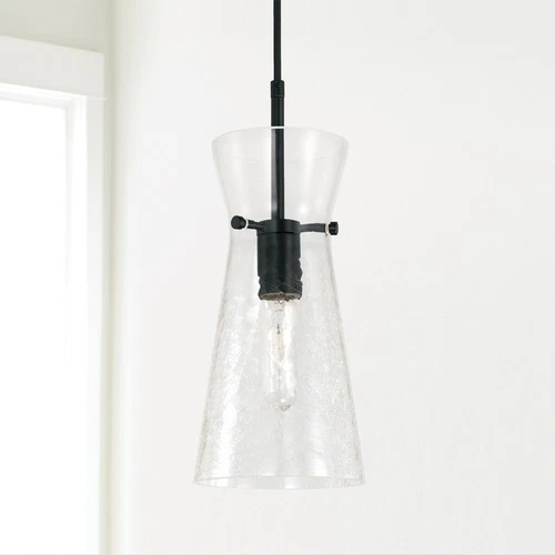 Capital Lighting Mila 6" Glass Down - Black 1-Light - Picture 3 of 3