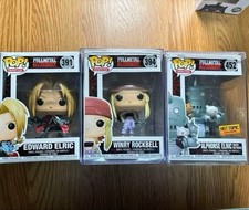 Funko Pop Fullmetal Alchemist Ed, Al, Winry 3-Pc Set Mint Al & Ed Hard Case