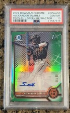 2022 Bowman Chrome Alexander Suarez Green Refractor Auto #/99 PSA 10
