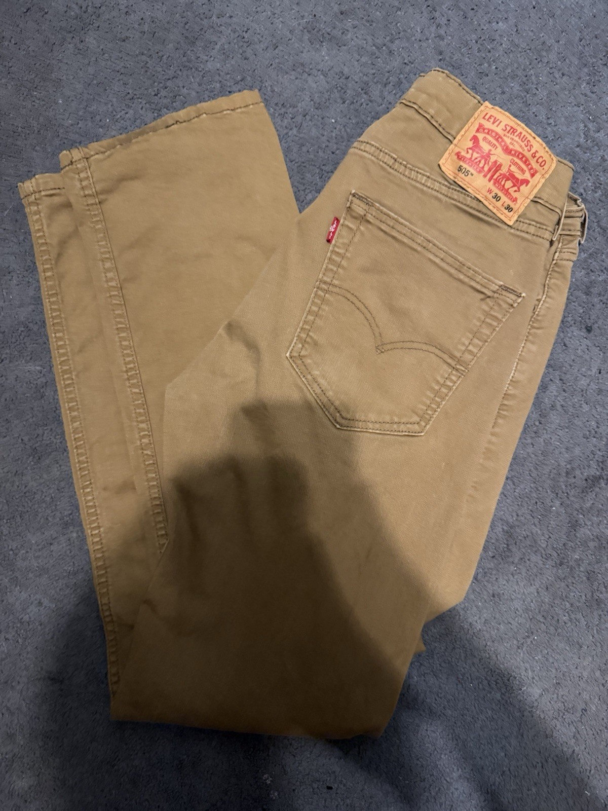 Levi’s 505 Khaki Straight Leg Jeans Men’s 30x30 Button Fly Tan Pants