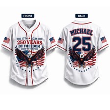 Personalized Freedom Custom USA Patriotic Baseball Jersey