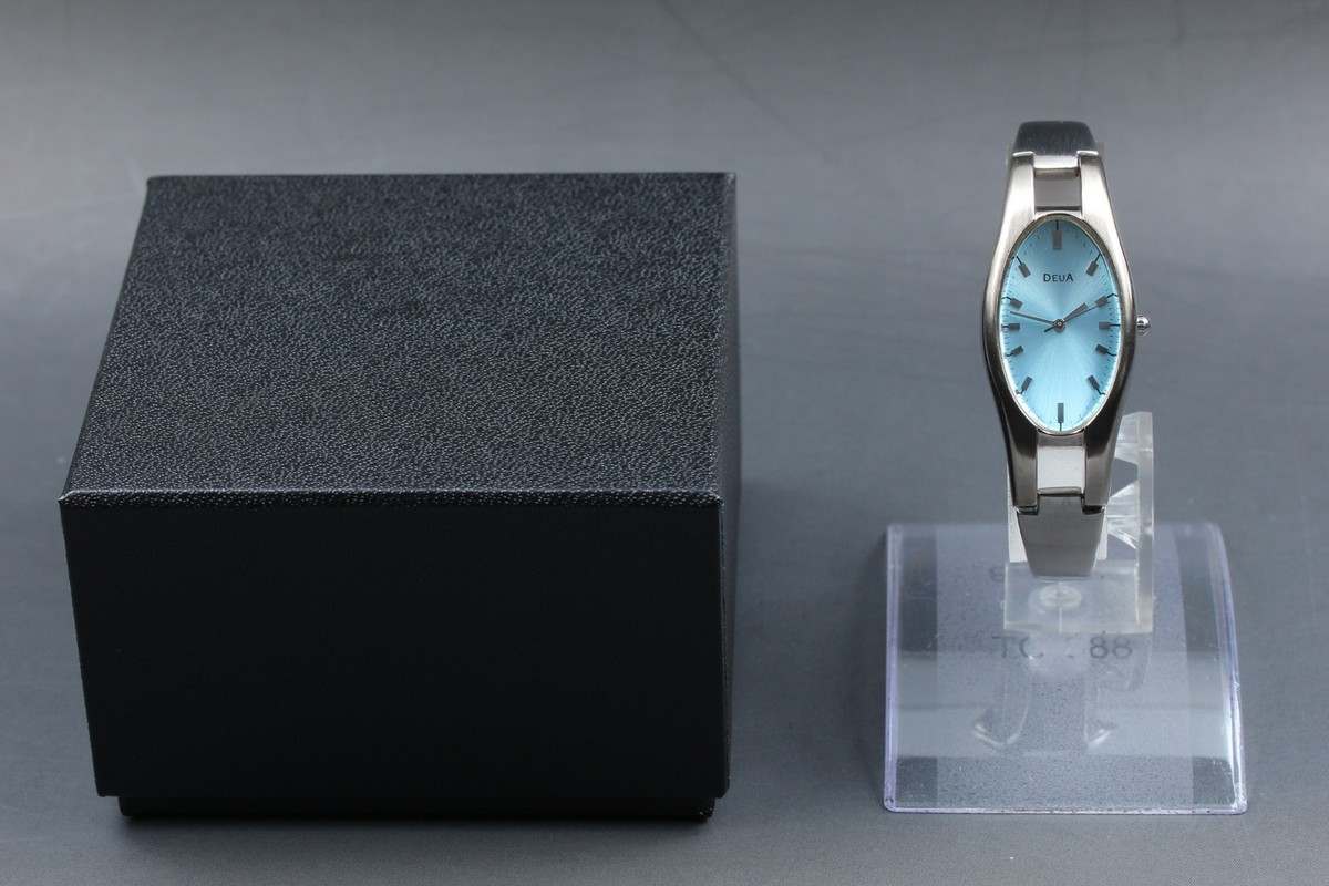 Vintage 1997 Seiko Alba Deua V151-5D70 Blue Oval Quartz Womens