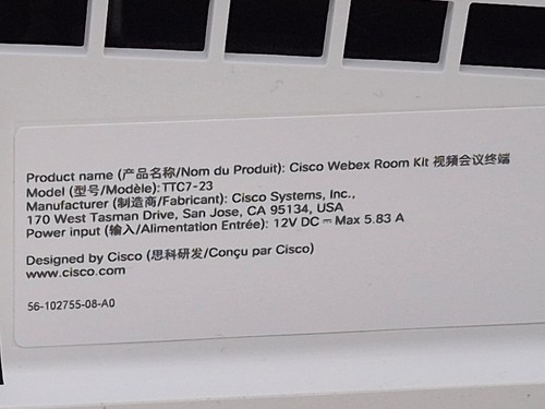 Cisco Webex TTC7-23 Room Kit Camera Bar 68-101025-01 W/ Accessories - 第 10/13 張圖片
