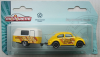 Majorette Vw Volkswagen KäFer Beetle Gelb Mit Eriba Puck Wohnwagen Neu/Ovp Auto