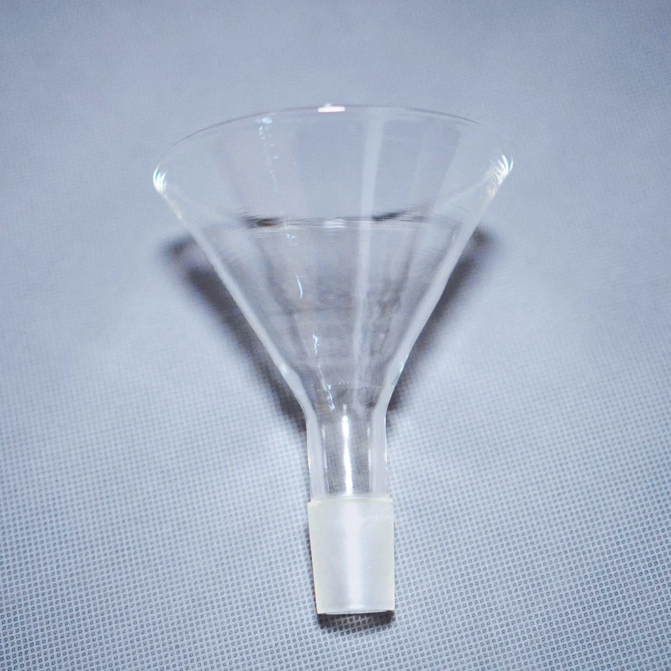 Funil adicional de funil de pó de vidro de laboratório 12 cm de diâmetro, 10 cm de diâmetro junta 24/29 - Imagem 3 de 4