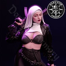 Nun with a Gun Resin Figure Kit 1/6 1/9 1/12 1/18 1/24 CA 3D STUDIOS